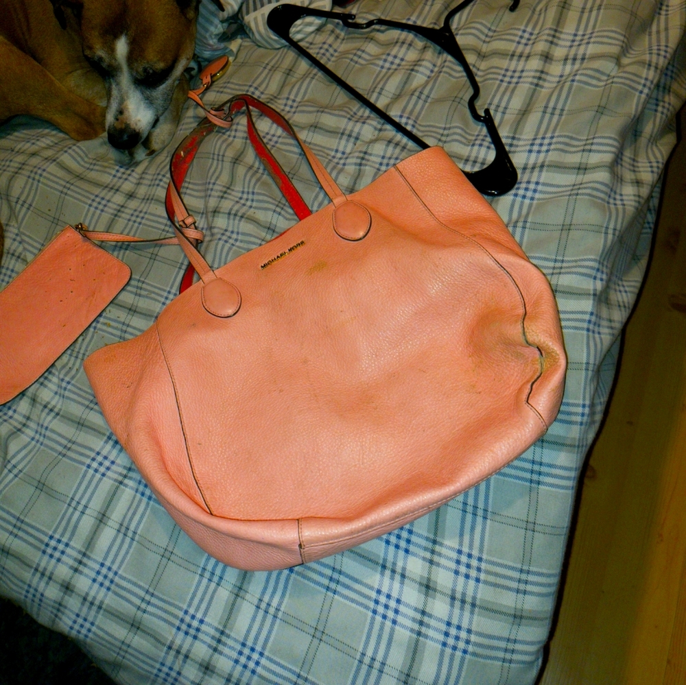 Michael kors reversible tote with attached wallet